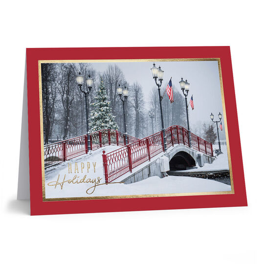 Patriotic Bridge Folded Holiday Cards