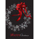 Red Bow Wreath Holiday Cards Image 1 of 3