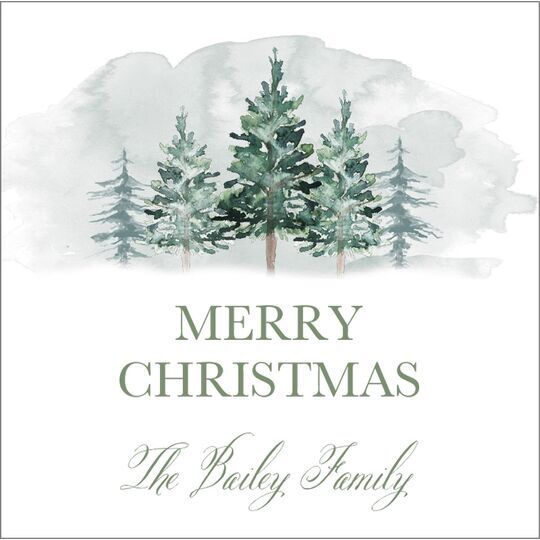 Forest Scenery Square Gift Stickers