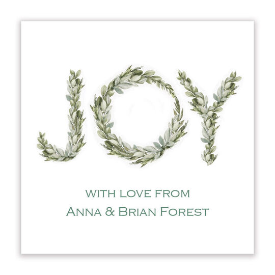 Joy Greenery Square Gift Stickers