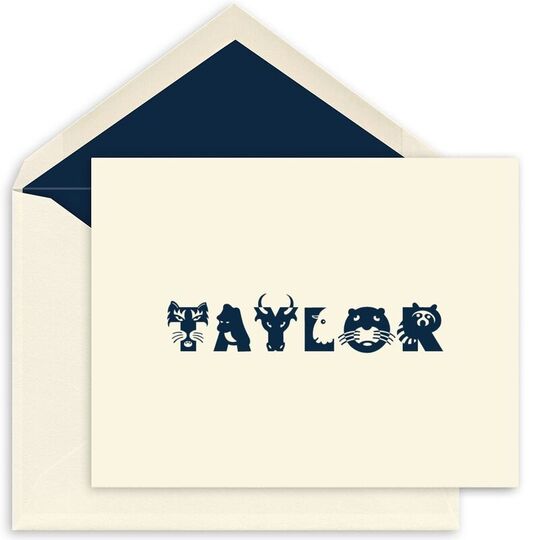 Zoo Animal Folded Note Cards