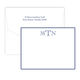 Triple Thick Block Monogram Border Flat Note Cards - Raised Ink Image 1 of 2