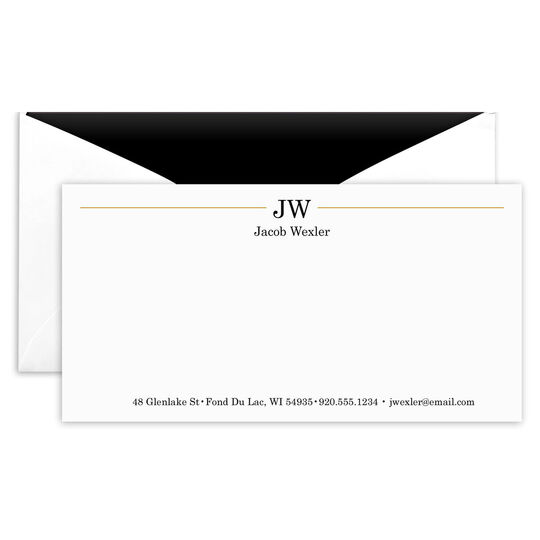 Executive Initials Flat Monarch Cards