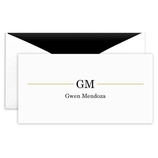 Executive Initials Folded Monarch Cards