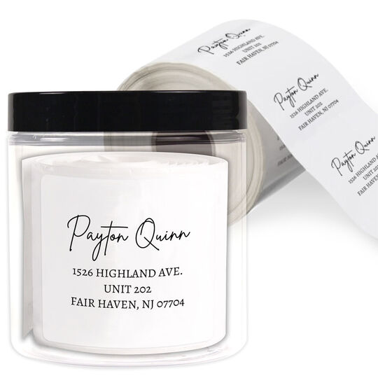 Quinn Square Address Labels in a Jar