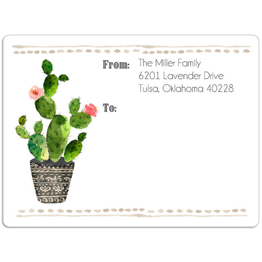 Potted Cactus Shipping Labels