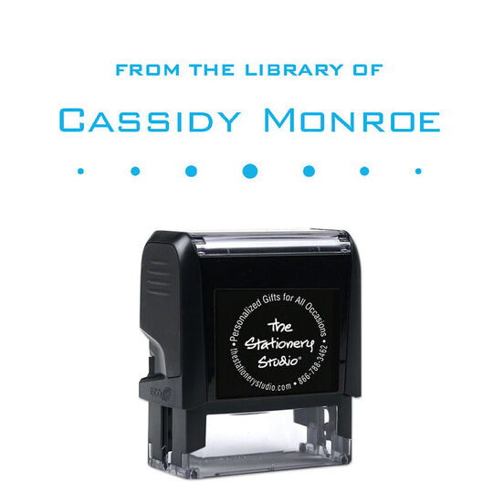 Row of Dots Rectangular Self-Inking Book Stamper