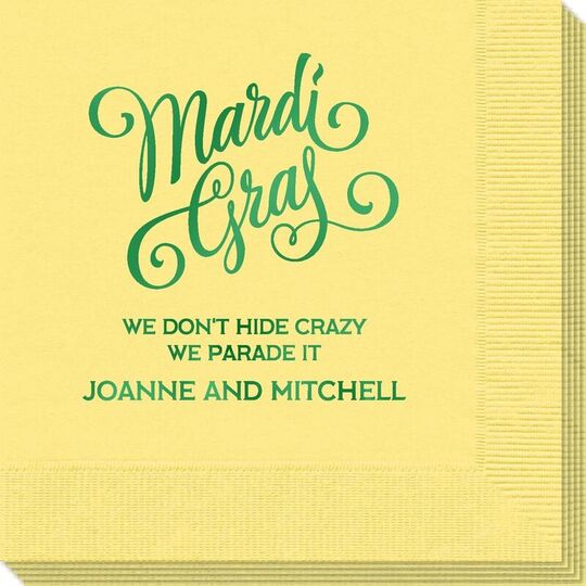 Mardi Gras Script Napkins