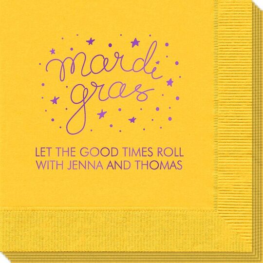 Mardi Gras Stars Napkins