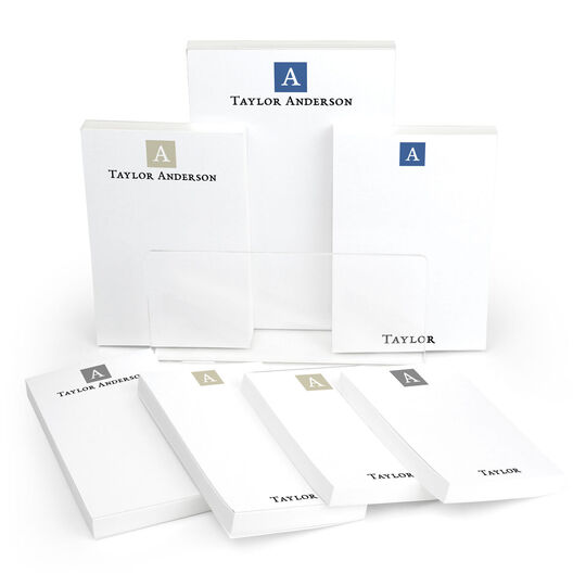 Classic Square Initial Notepad Set (7 Pads)