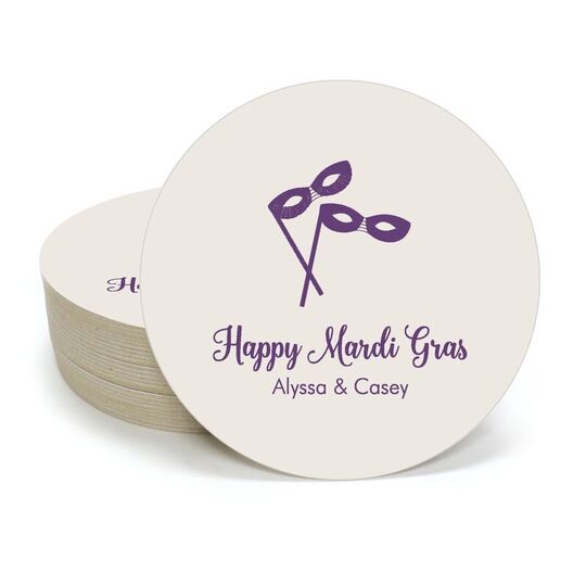 Masquerade Masks Round Coasters