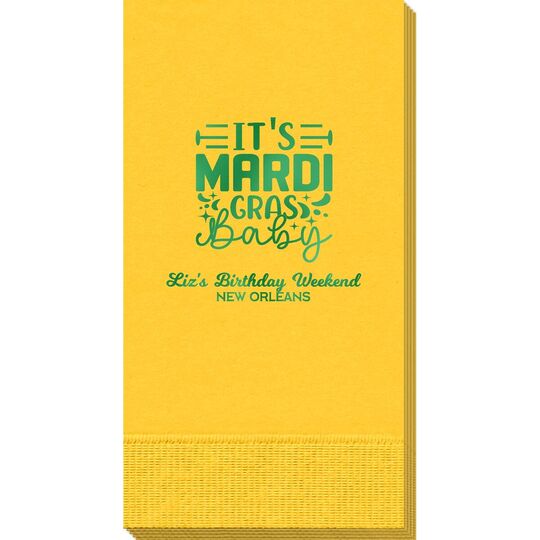 It's Mardi Gras Baby Guest Towels