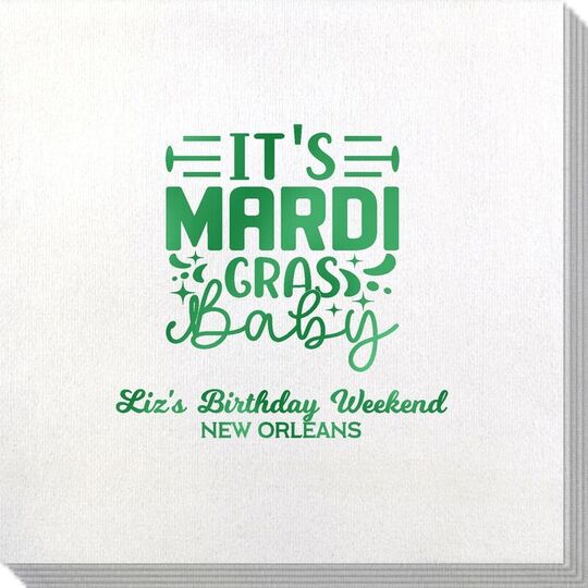 It's Mardi Gras Baby Bamboo Luxe Napkins