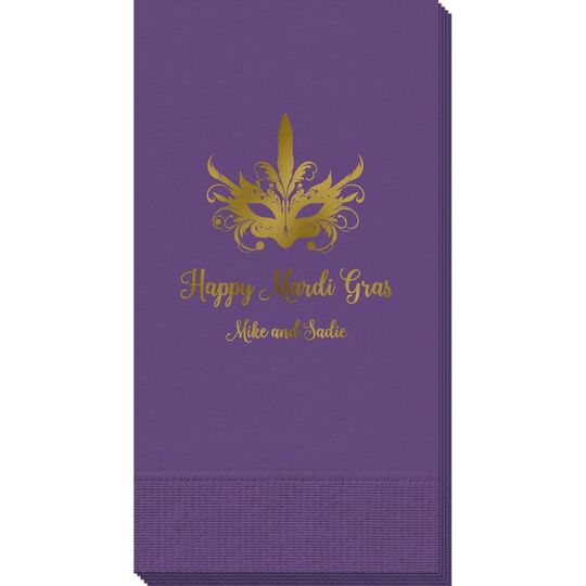 Feathered Mask Guest Towels