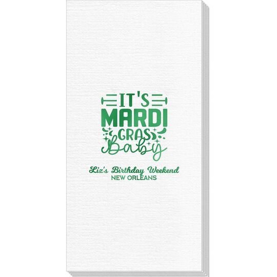 It's Mardi Gras Baby Deville Guest Towels