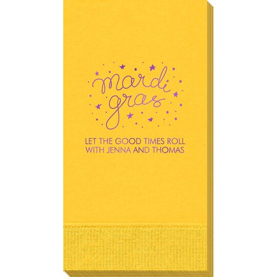 Mardi Gras Stars Guest Towels