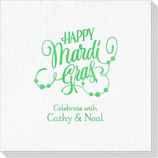 Happy Mardi Gras Beads Deville Napkins