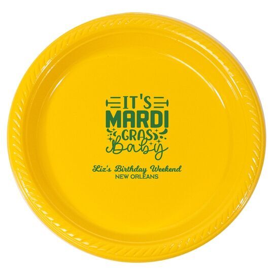 It's Mardi Gras Baby Plastic Plates