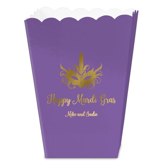 Feathered Mask Mini Popcorn Boxes