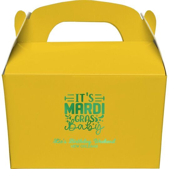 It's Mardi Gras Baby Gable Favor Boxes