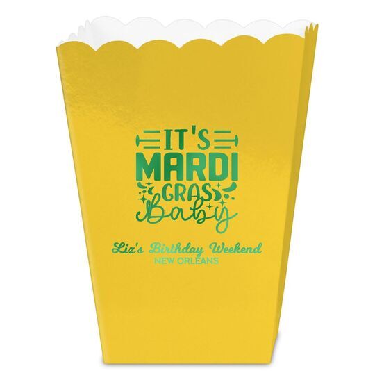 It's Mardi Gras Baby Mini Popcorn Boxes