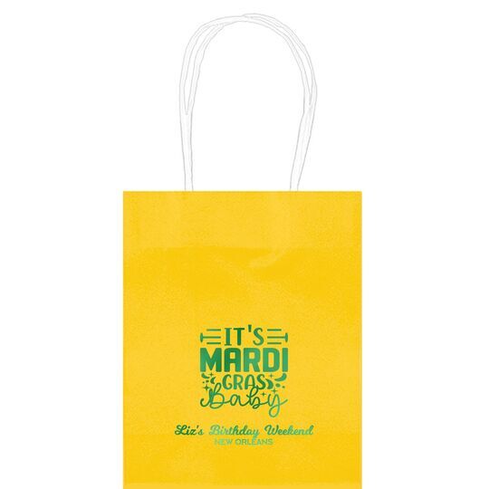 It's Mardi Gras Baby Mini Twisted Handled Bags