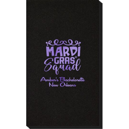 Mardi Gras Squad Linen Like Guest Towels