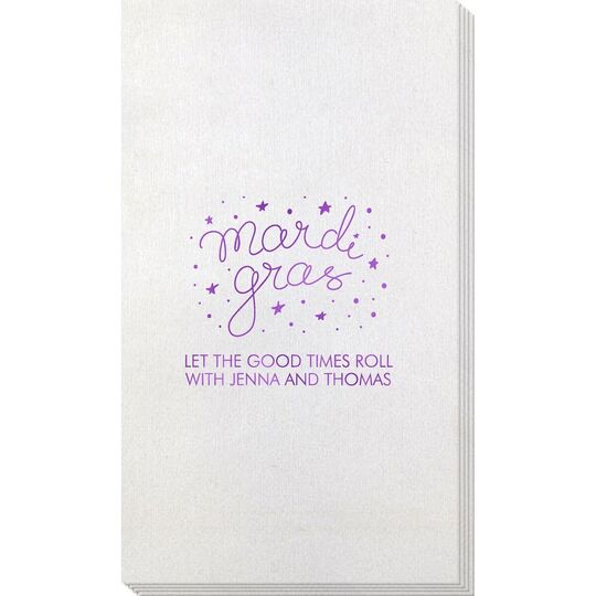 Mardi Gras Stars Bamboo Luxe Guest Towels