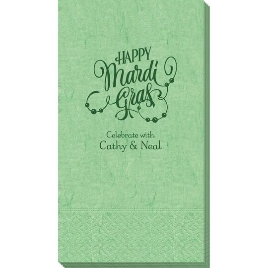 Happy Mardi Gras Beads Bali Guest Towels