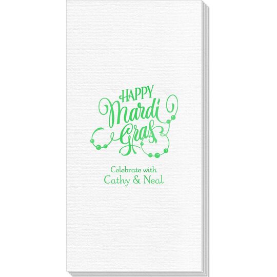 Happy Mardi Gras Beads Deville Guest Towels