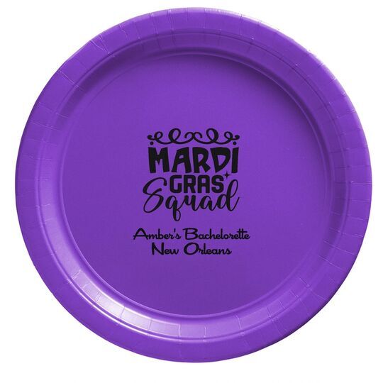 Mardi Gras Squad Paper Plates