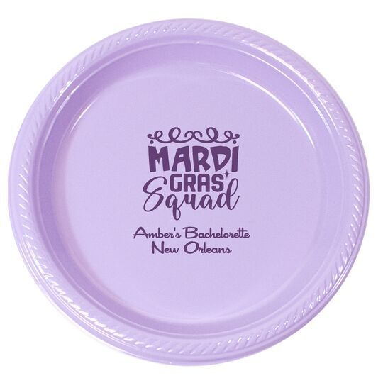 Mardi Gras Squad Plastic Plates