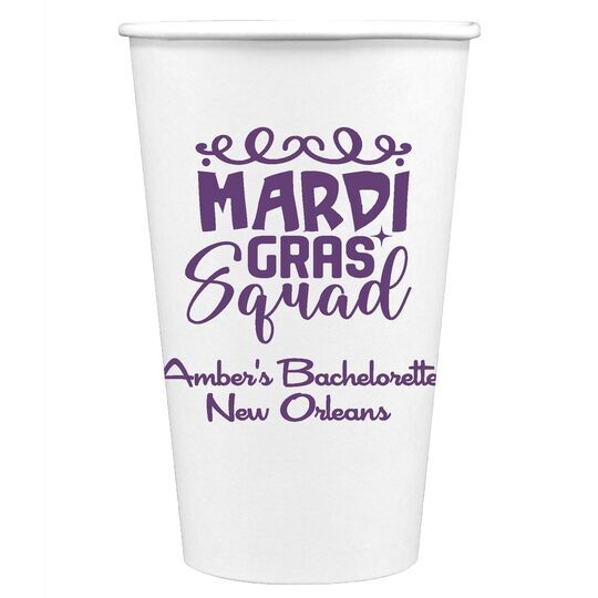 Mardi Gras Squad Paper Coffee Cups