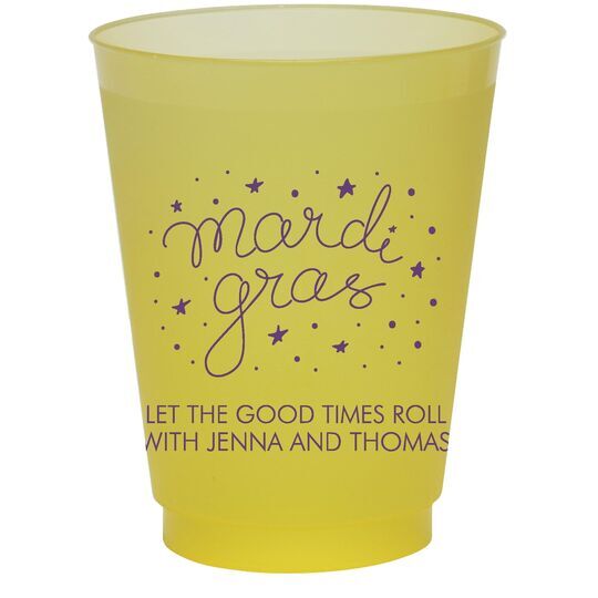 Mardi Gras Stars Colored Shatterproof Cups