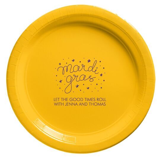 Mardi Gras Stars Paper Plates