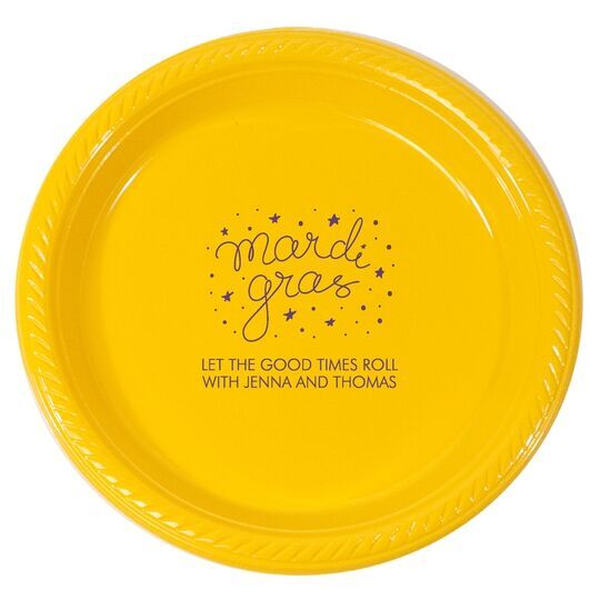 Mardi Gras Stars Plastic Plates