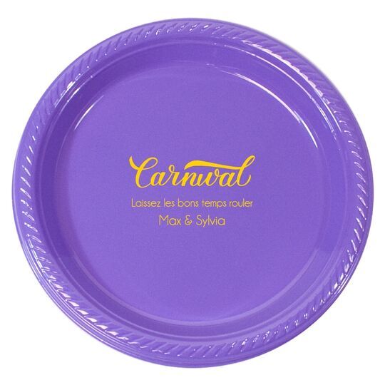 Script Carnival Plastic Plates