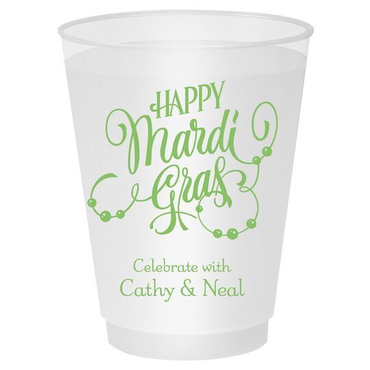 Happy Mardi Gras Beads Shatterproof Cups