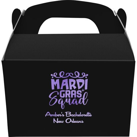 Mardi Gras Squad Gable Favor Boxes