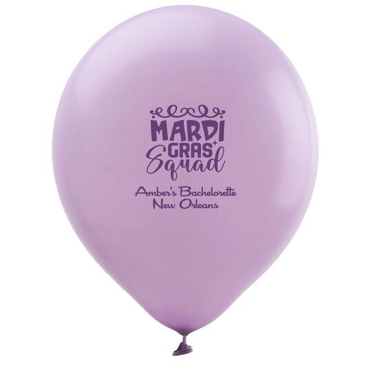 Mardi Gras Squad Latex Balloons