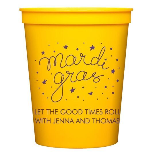 Mardi Gras Stars Stadium Cups