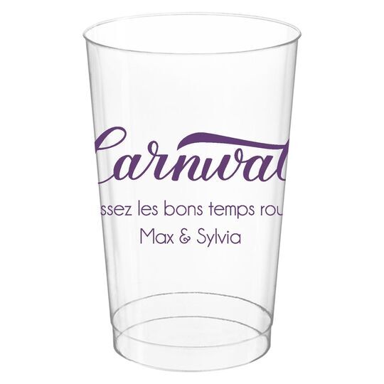 Script Carnival Clear Plastic Cups