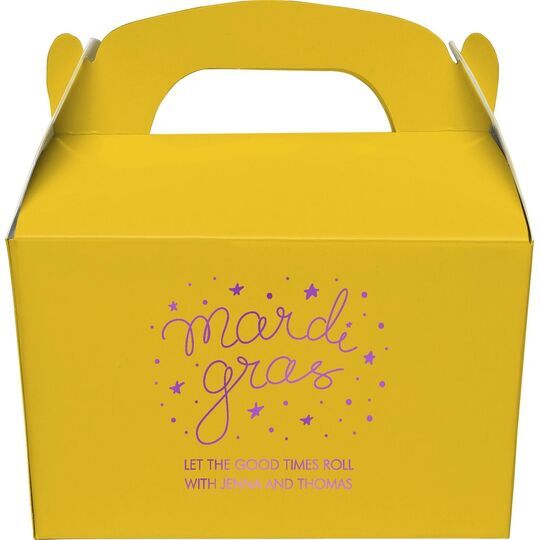 Mardi Gras Stars Gable Favor Boxes