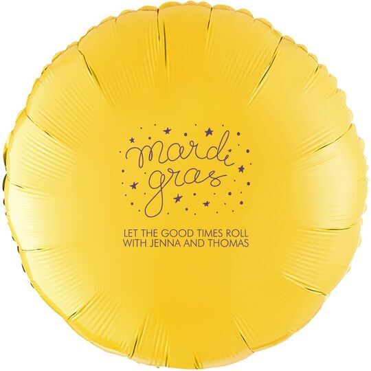 Mardi Gras Stars Mylar Balloons