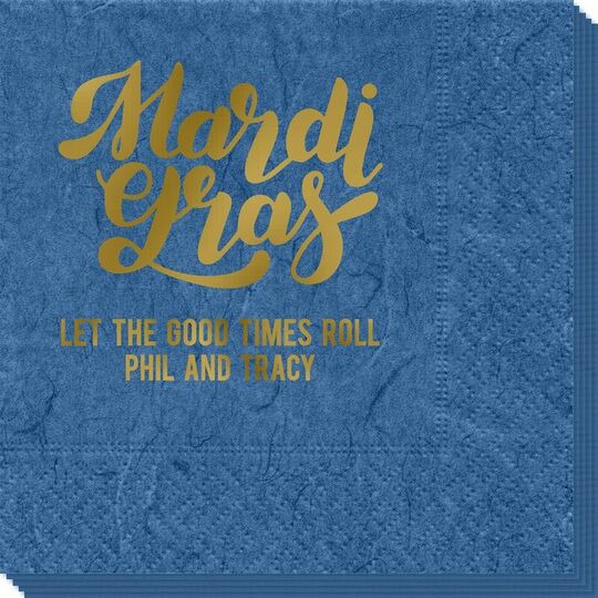 Bold Script Mardi Gras Bali Napkins