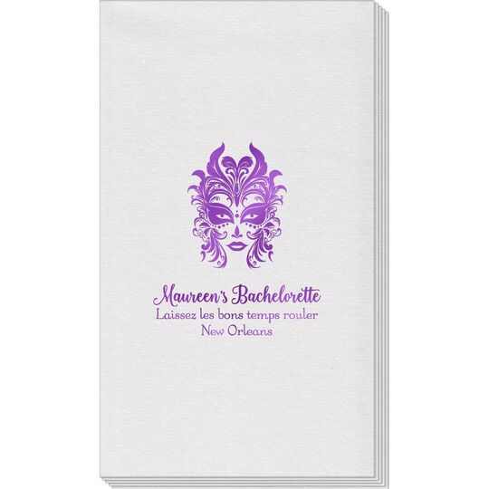 Carnival Mask Linen Like Guest Towels