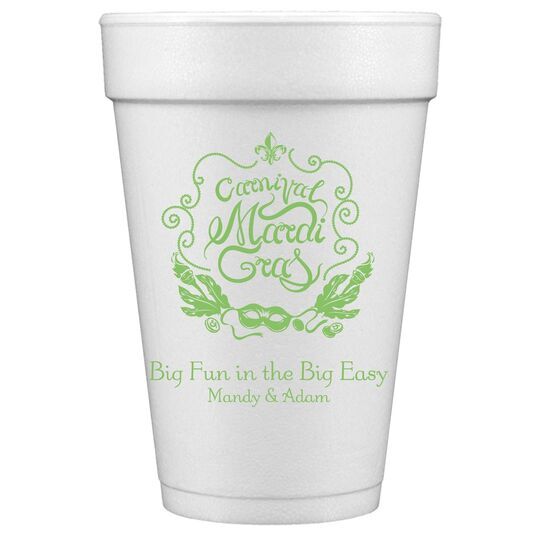 Carnival Mardi Gras Styrofoam Cups