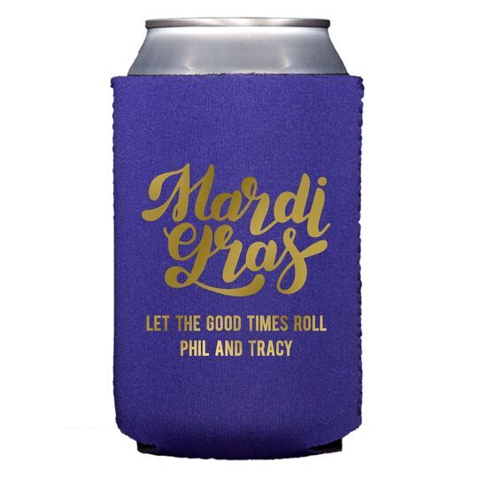 Bold Script Mardi Gras Collapsible Huggers