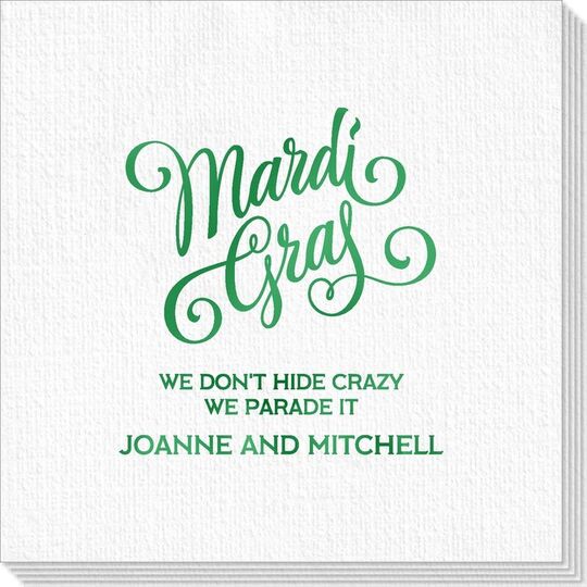 Mardi Gras Script Deville Napkins