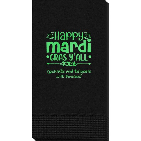 Happy Mardi Gras Y'All Guest Towels